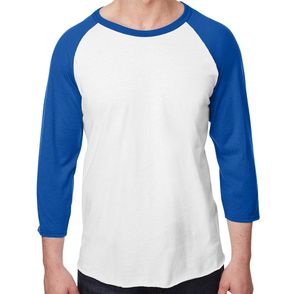 Blue and best sale white raglan shirt