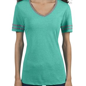 Jerzees Women's Tri-Blend Varsity V-Neck T-Shirt