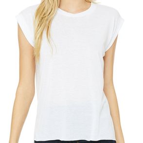 Bella + Canvas Women's Flowy Muscle T-Shirt with Rolled Cuff