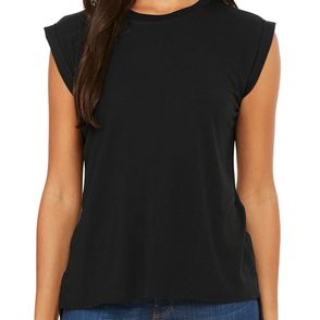 Bella + Canvas Women's Flowy Muscle T-Shirt with Rolled Cuff