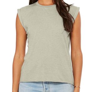 Bella + Canvas Women's Flowy Muscle T-Shirt with Rolled Cuff