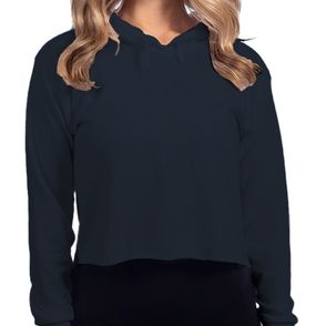 Next Level Women's Laguna Sueded Raw Edge Crop Hoodie