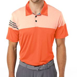 Adidas Heathered 3-Stripes Colorblocked Polo