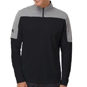 Adidas Heather Coloblock Quarter-Zip Pullover