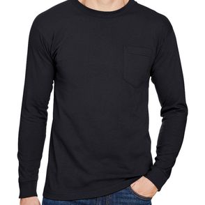 Bayside  Union-Made Long Sleeve Pocket Shirt
