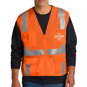 CornerStone Class 2 Mesh Six-Pocket Zippered Safety Vest