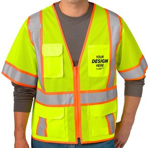 CornerStone Class 3 Surveyor Mesh Zippered Two-Tone Safety Vest