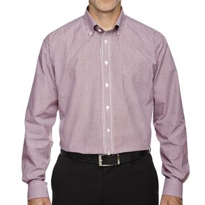 Devon & Jones Crown Collection™ Banker Stripe Button Up Shirt