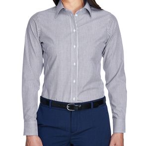 Devon & Jones Women's Crown Collection™ Banker Stripe Button Up Shirt