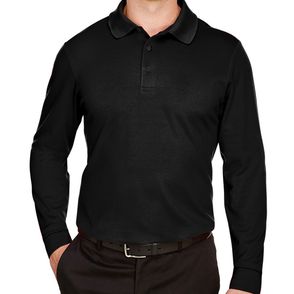 Devon & Jones CrownLux Performance™ Plaited Long Sleeve Polo Shirt
