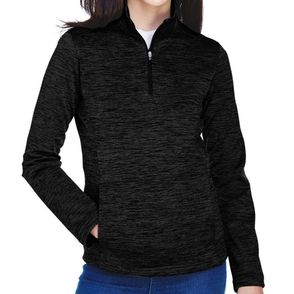 Devon & Jones Women's Newbury Melange Fleece Quarter-Zip Pullover