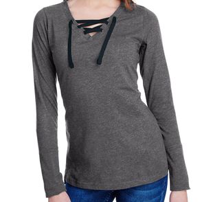 LAT Women's Long Sleeve Jersey Lace-Up Shirt