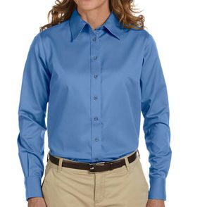 Harriton Women's Stain Resistant Button Up Shirt