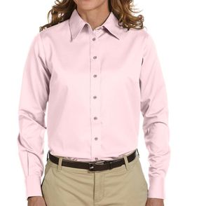 Harriton Women's Stain Resistant Button Up Shirt