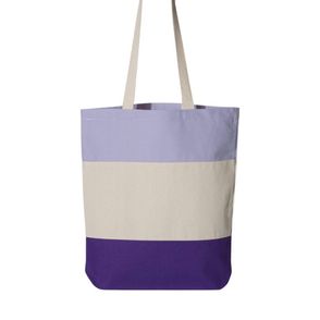 Q-Tees Tri-Color Canvas Tote Bag