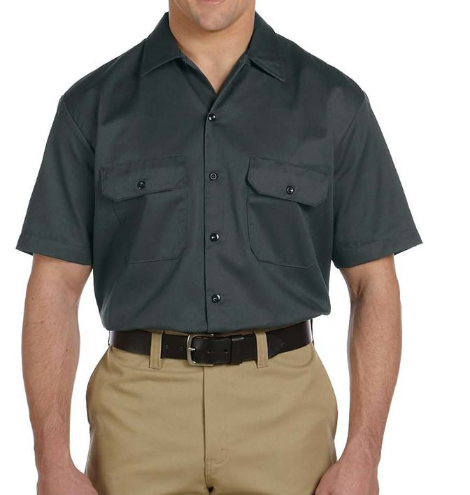 thumbnail image 2 of Dickies Men’s Long Sleeve Button-Up Work Shirt – Solid Colors, Regular Fit, Multiple Shades 2 of 5