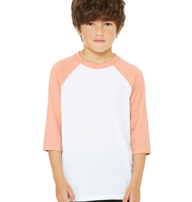 Bella + Canvas Youth Three-Quarter Sleeve Baseball T-Shirt