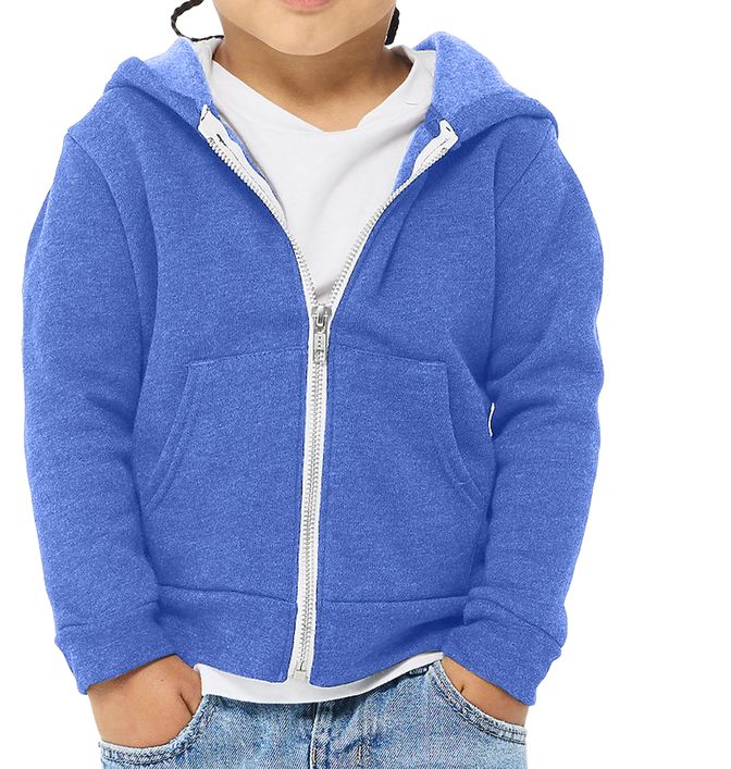 Bella + Canvas Toddler Sponge Fleece Full-Zip Hooded Sweatshirt