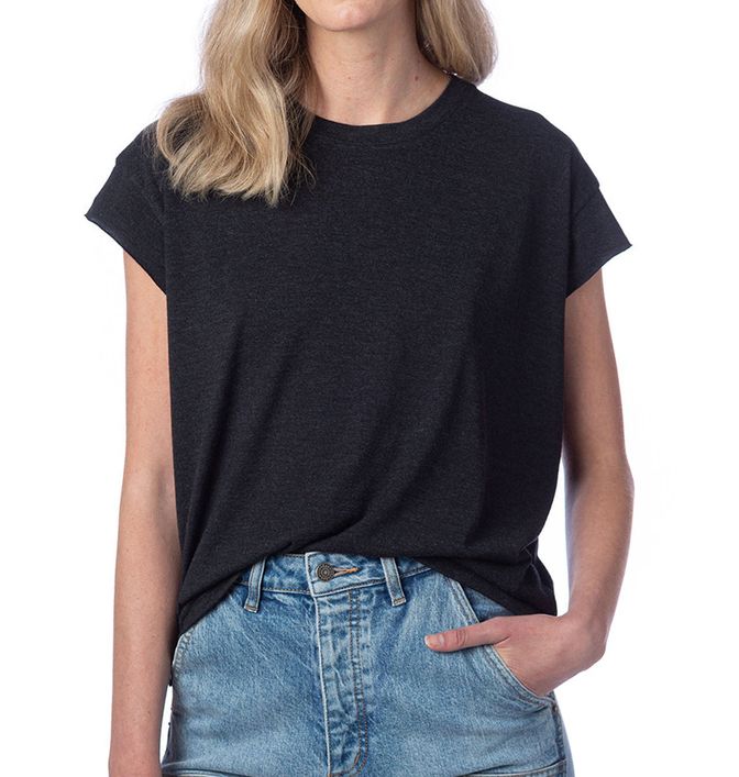 Alternative Women's Modal Tri-Blend Raw Edge Muscle T-Shirt