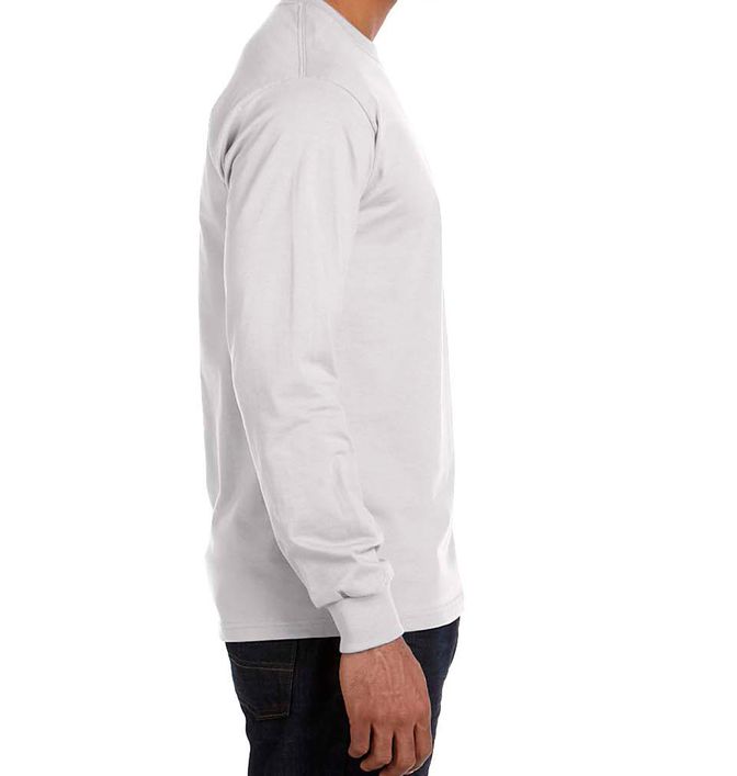 Hanes 5186 Beefy-T Long Sleeve T-Shirt Light Steel XL