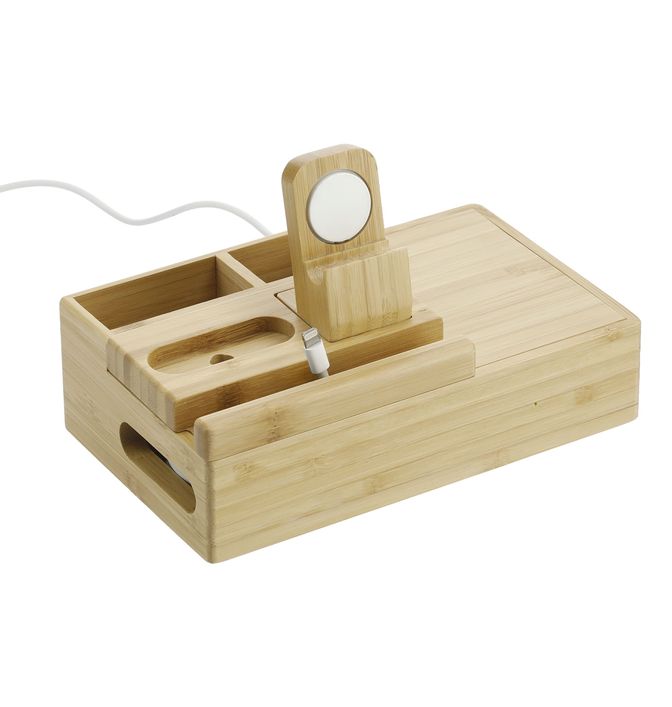 Bamboo Fast Wireless Charging Dock Station - sd
