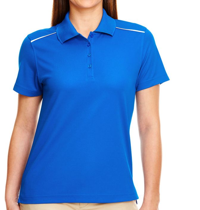 Core 365 Women's Radiant Polo Shirt with Reflective Piping