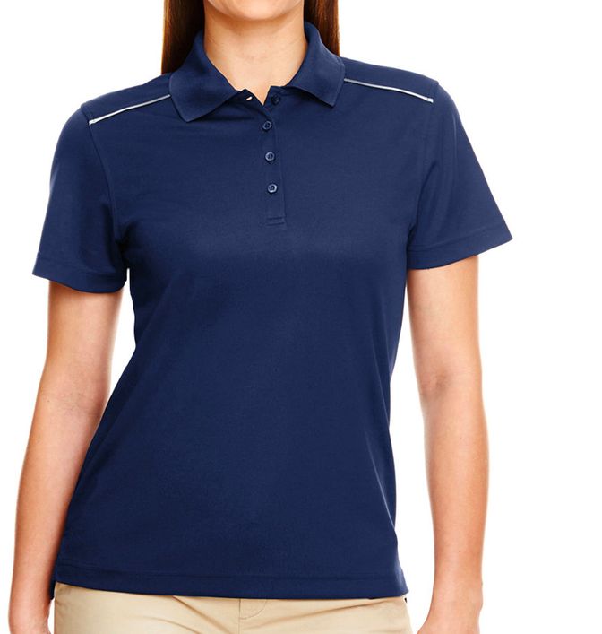 Core 365 Women's Radiant Polo Shirt with Reflective Piping