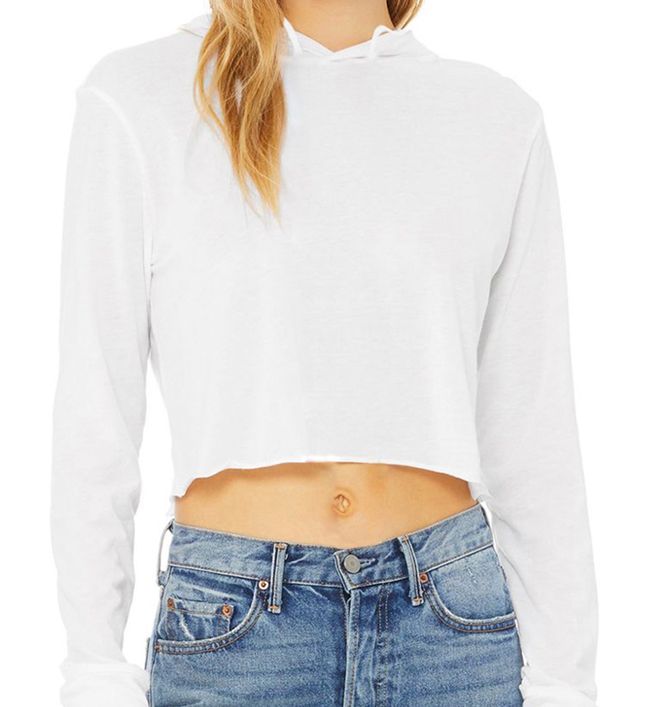 Bella + Canvas Women's Cropped Long Sleeve Hoodie Shirt