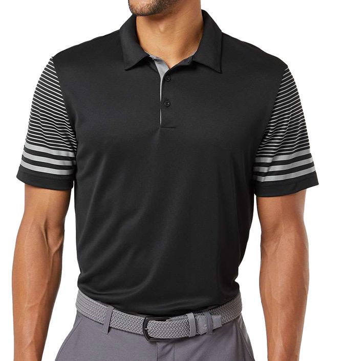 Adidas Striped Sleeve Polo
