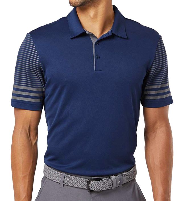 Adidas Striped Sleeve Polo