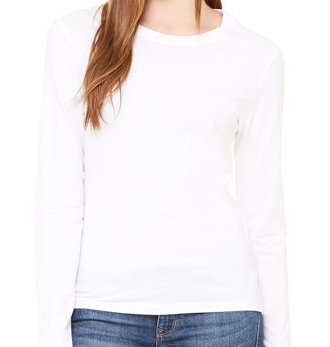 Bella + Canvas B6500 Ladies' Jersey Long-Sleeve T-Shirt–Black (M)