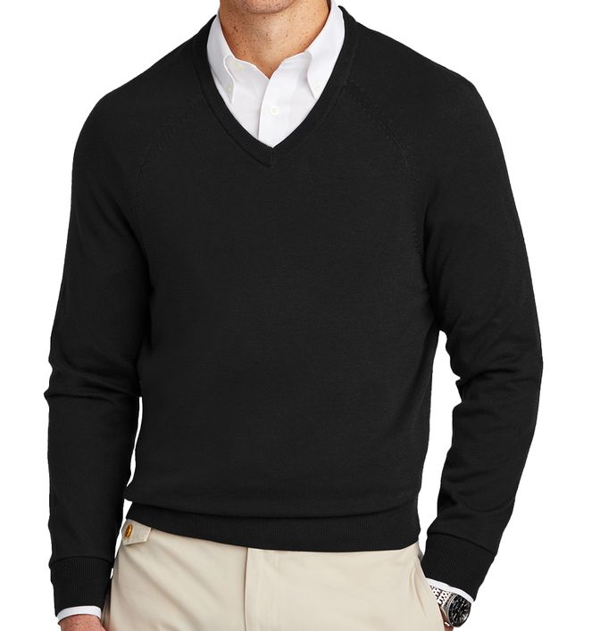 Brooks Brothers Cotton Stretch V-Neck Sweater