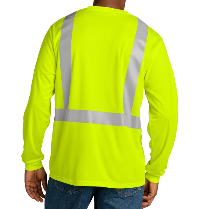 CornerStone Class 2 Mesh Long Sleeve Safety T-shirt - bk