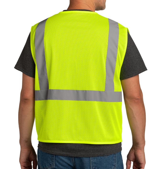 CornerStone Class 2 Economy Mesh Zippered Safety Vest - bk