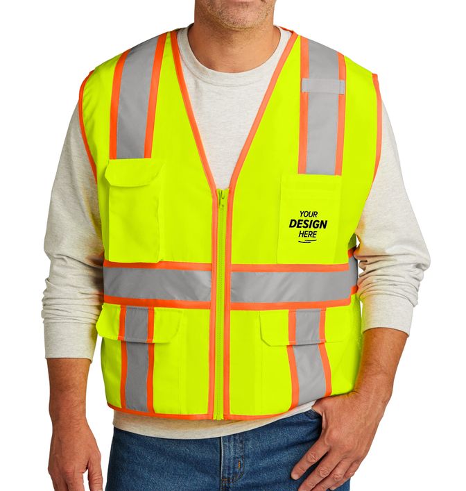 CornerStone Class 2 Surveyor Zippered Two-Tone Safety Vest