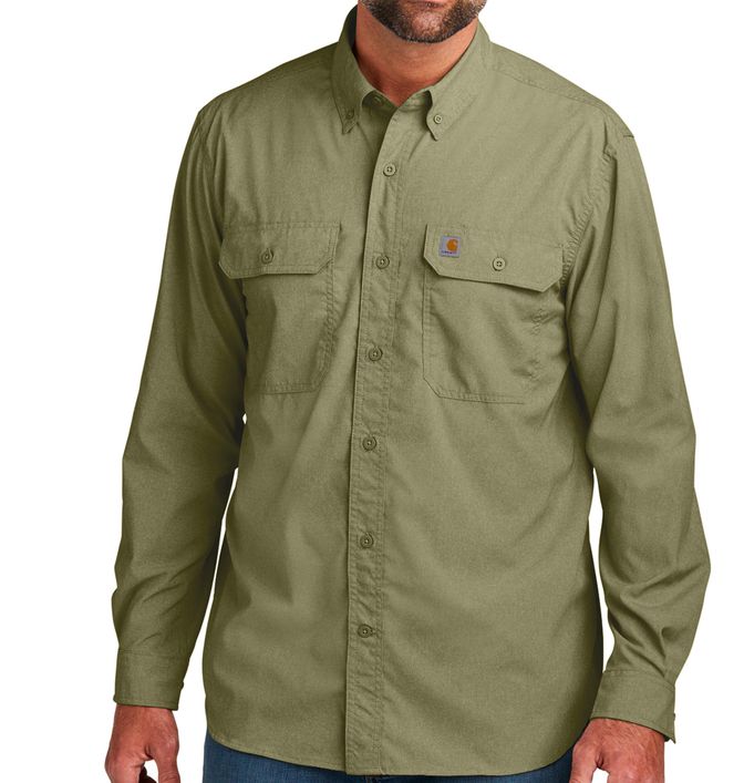 Custom 6ct. Custom Carhartt Force Ridgefield Button Down Shirt - Asphalt - Size XL- 1-Color Text or Art Design