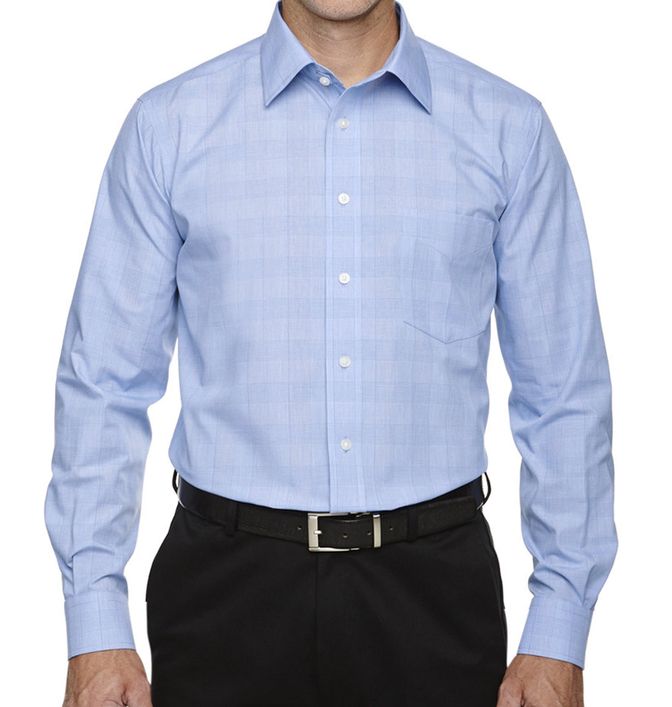 Devon & Jones Crown Collection™ Glen Plaid Button Up Shirt