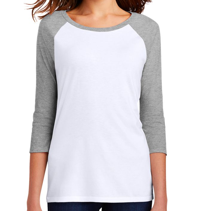 Kavio Women's French Terry Raw Edge Raglan Long Sleeve T-Shirt