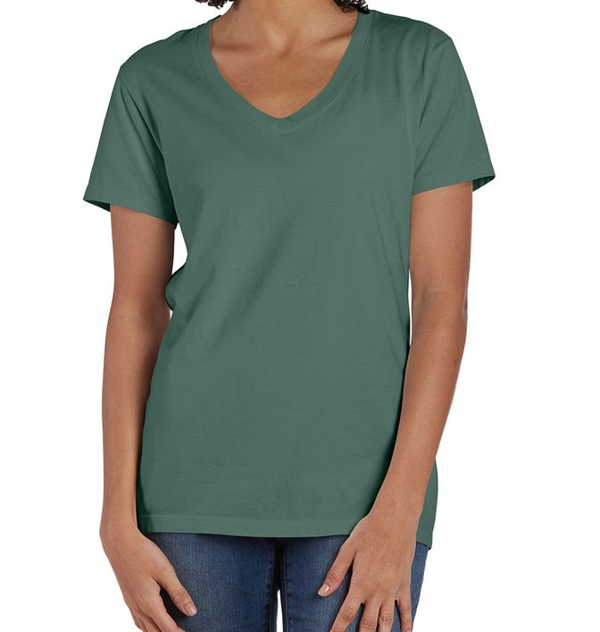 Hanes ComfortWash Garment-Dyed Women's V-Neck T-Shirt
