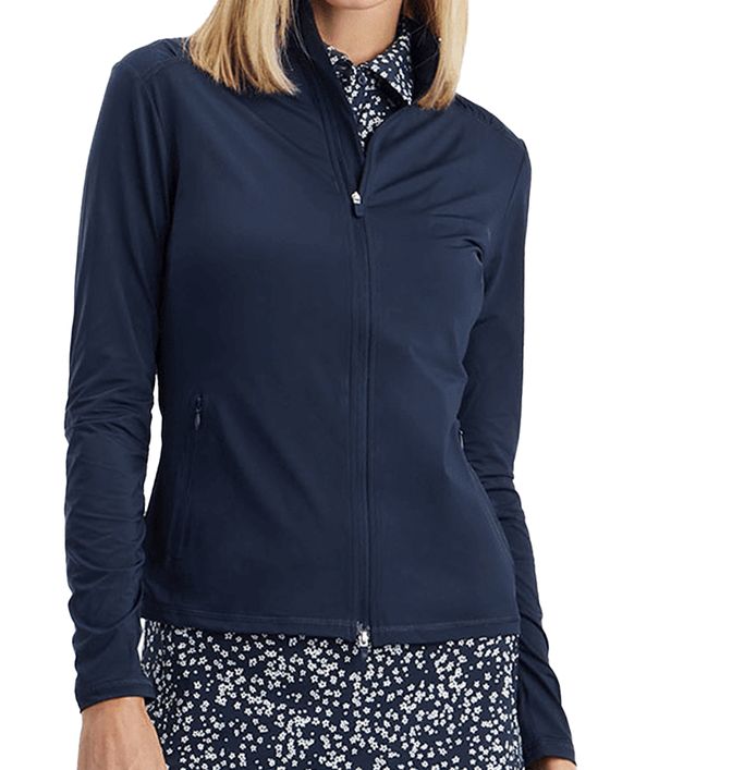 G/FORE Women's Silky Tech Nylon Ruched Full-Zip Layer