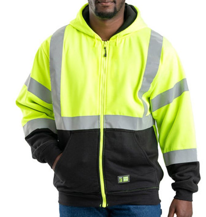 Berne Hi-Vis Class 3 Color Block Full-Zip Hoodie