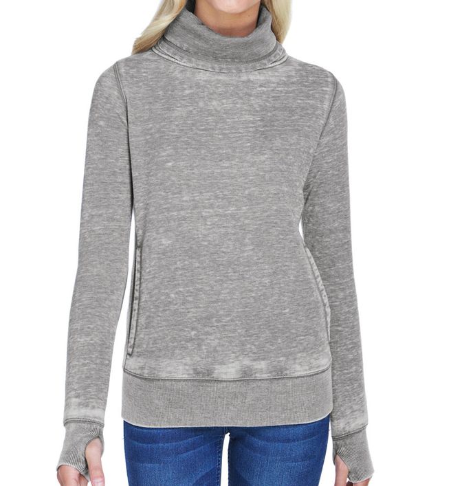 J America Ladies' Zen Fleece Cowl Neck