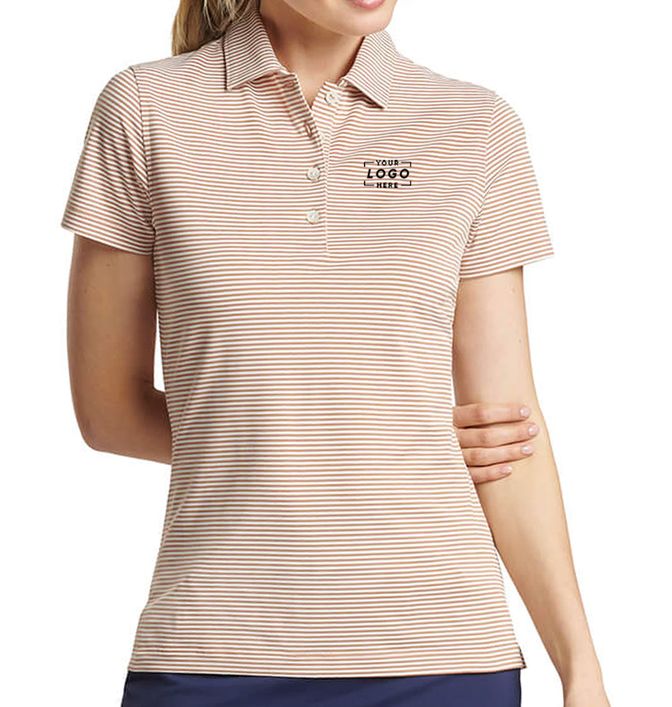 Peter Millar Women's Vista Stripe Sport Mesh Short Sleeve Button Polo