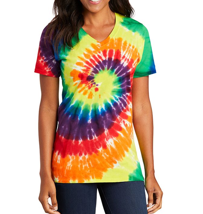 Port & Company Ladies Tie-Dye V-Neck Tee