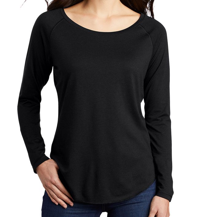 Sport-Tek Women's PosiCharge Long Sleeve Tri-Blend Wicking Scoop Neck Raglan Tee