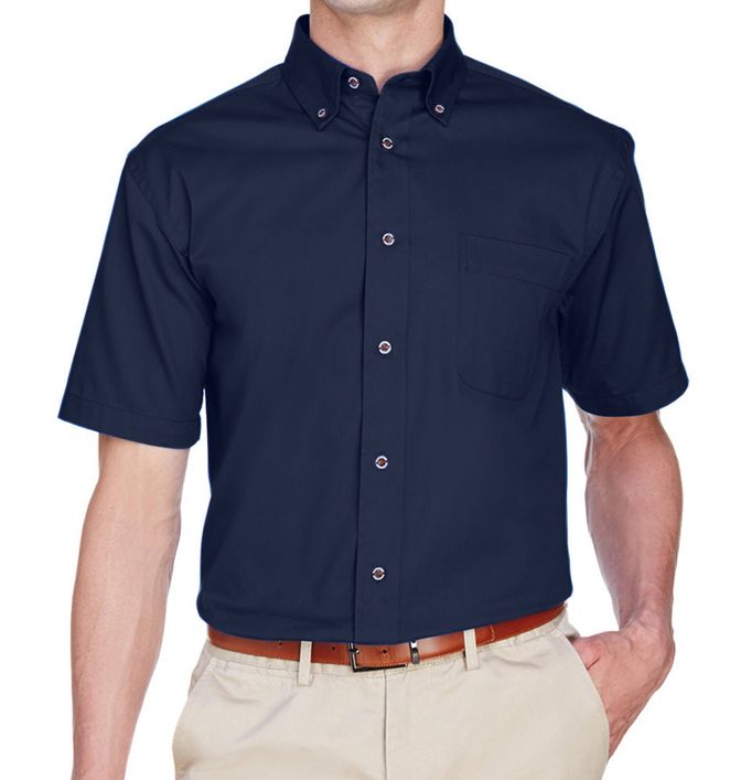 Harriton Easy Blend™ Twill Short Sleeve Button Down Shirt