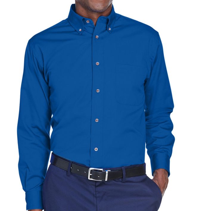 Harriton Tall Easy Blend Long-Sleeve Twill Shirt