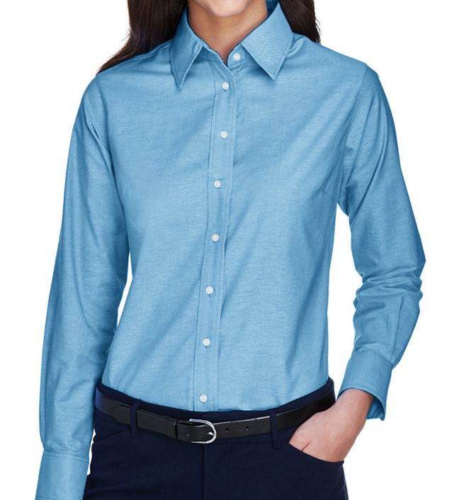 Harriton Women's Long Sleeve Oxford Shirt