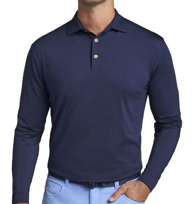 Peter Millar Solid Performance Long-Sleeve Jersey Polo