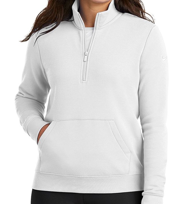 Nike Women's Club Fleece Sleeve Swoosh Half-Zip - fr